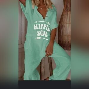 Mint green Hippie Soul jumpsuit
